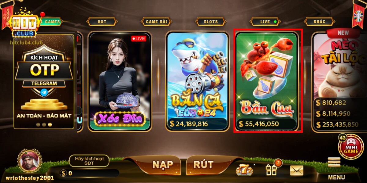 Giới thiệu đôi nét game Bầu Cua Hitclub