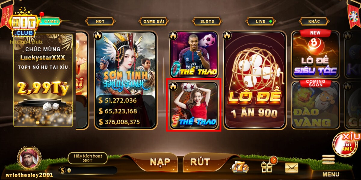 Giới Thiệu Sảnh S Thể Thao Tại Hitclub